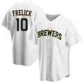 Silnrao M.Brewers #10 Sal Frelick Player White Home Game Stitched Jerseys