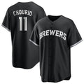 Silnrao M.Brewers #11 Jackson Chourio Player Black Game Home Stitched Jerseys