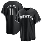 Silnrao M.Brewers #11 Jackson Chourio Player Black Game Home Stitched Jerseys