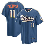 Silnrao M.Brewers #11 Jackson Chourio Player Blue 2026 City Connect Home Game Stitched Jerseys