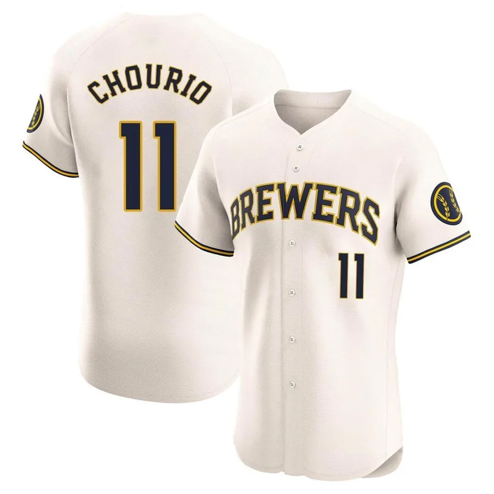 Silnrao M.Brewers #11 Jackson Chourio Player Cream Home Limited Elite Stitched Jerseys