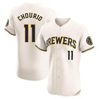 Silnrao M.Brewers #11 Jackson Chourio Player Cream Home Limited Elite Stitched Jerseys