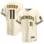 Silnrao M.Brewers #11 Jackson Chourio Player Cream Home Limited Stitched Jerseys