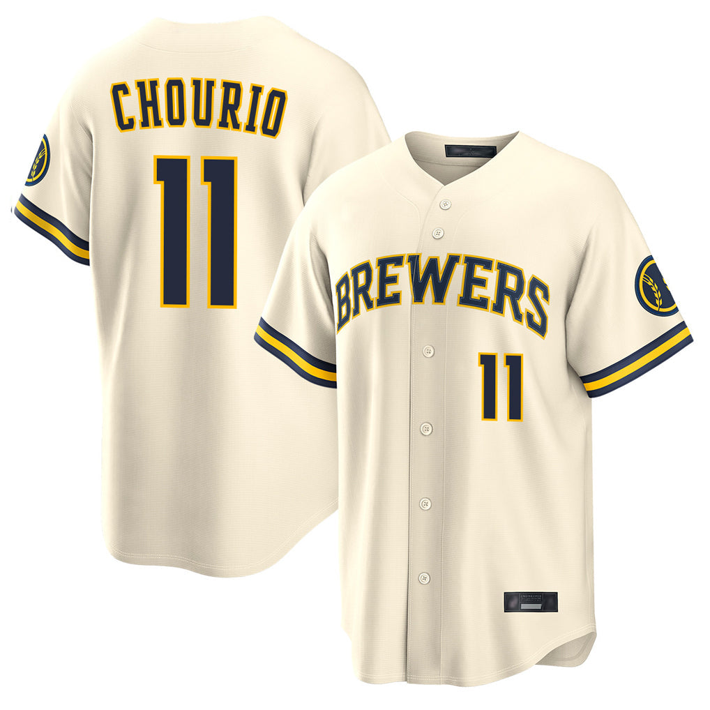 Silnrao M.Brewers #11 Jackson Chourio Player Cream Home Limited Stitched Jerseys