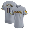 Silnrao M.Brewers #11 Jackson Chourio Player Gray Home Limited Elite Stitched Jerseys