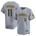Silnrao M.Brewers #11 Jackson Chourio Player Gray Home Limited Stitched Jerseys