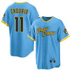 Silnrao M.Brewers #11 Jackson Chourio Player Light Blue City Connect Home Game Stitched Jerseys