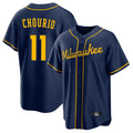 Silnrao M.Brewers #11 Jackson Chourio Player Navy Home Game Stitched Jerseys