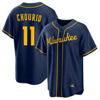 Silnrao M.Brewers #11 Jackson Chourio Player Navy Home Game Stitched Jerseys