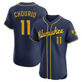 Silnrao M.Brewers #11 Jackson Chourio Player Navy Home Limited Elite Stitched Jerseys