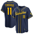 Silnrao M.Brewers #11 Jackson Chourio Player Navy Home Stadium Game Stitched Jerseys