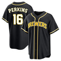Silnrao M.Brewers #16 Blake Perkins Player Black Fashion Out Home Game Stitched Jerseys