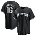 Silnrao M.Brewers #16 Blake Perkins Player Black Game Home Stitched Jerseys
