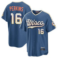 Silnrao M.Brewers #16 Blake Perkins Player Blue 2026 City Connect Home Game Stitched Jerseys