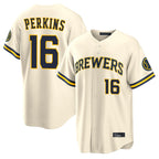 Silnrao M.Brewers #16 Blake Perkins Player Cream Home Limited Stitched Jerseys
