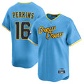 Silnrao M.Brewers #16 Blake Perkins Player Light Blue City Connect Home Limited Stitched Jerseys