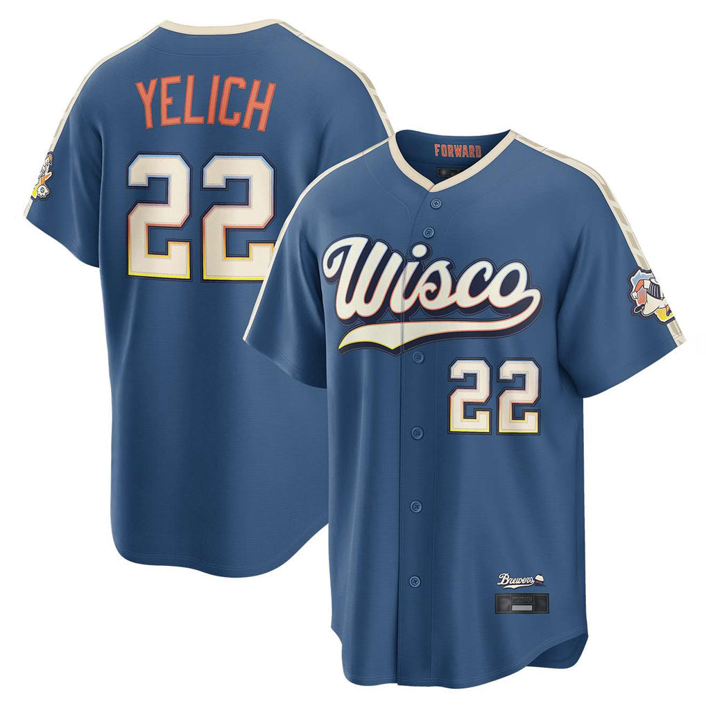 Silnrao M.Brewers #22 Christian Yelich Player Blue 2026 City Connect Home Game Stitched Jerseys