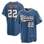 Silnrao M.Brewers #22 Christian Yelich Player Blue 2026 City Connect Home Game Stitched Jerseys