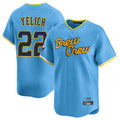 Silnrao M.Brewers #22 Christian Yelich Player Light Blue City Connect Home Limited Stitched Jerseys