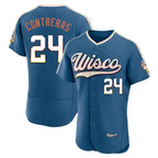 Silnrao M.Brewers #24 William Contreras Player Blue 2026 City Connect Home Limited Elite Stitched Jerseys