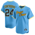 Silnrao M.Brewers #24 William Contreras Player Light Blue City Connect Home Limited Stitched Jerseys