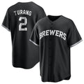 Silnrao M.Brewers #2 Brice Turang Player Black Game Home Stitched Jerseys