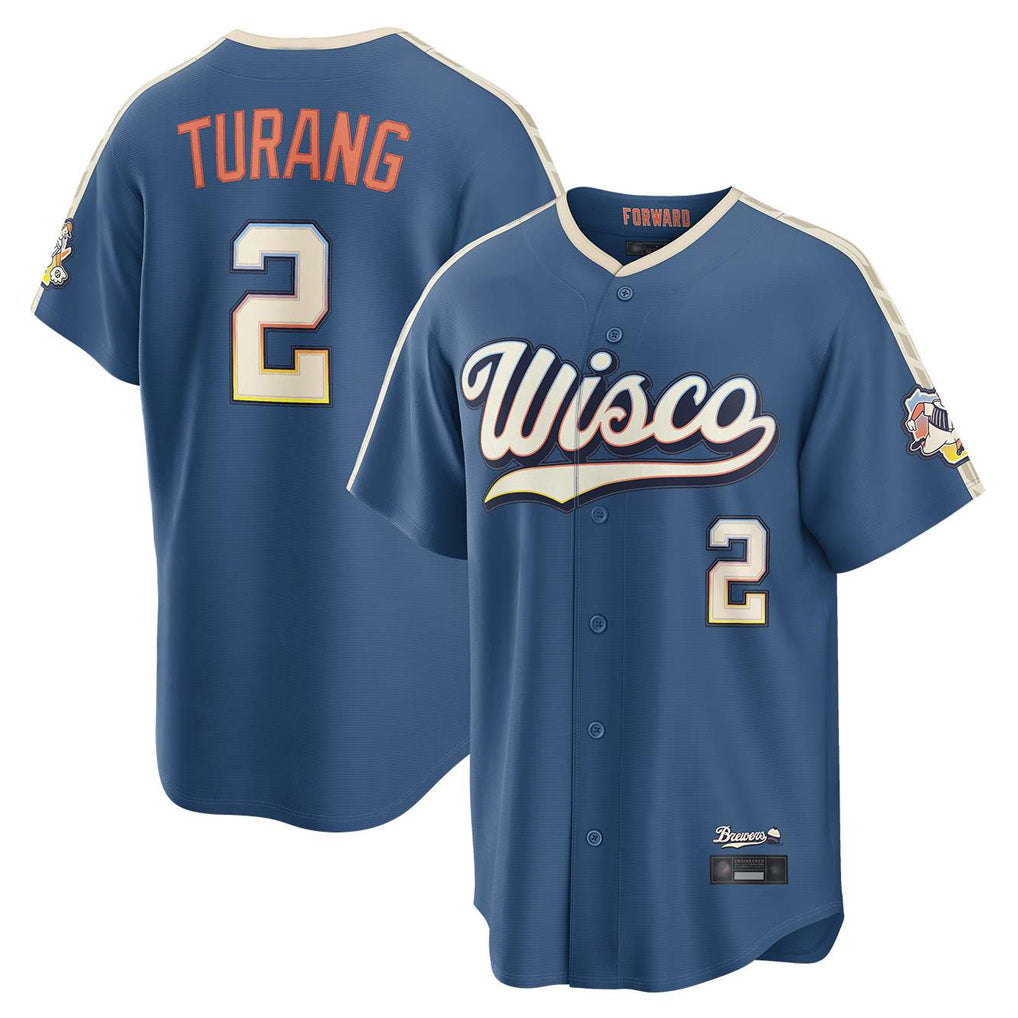 Silnrao M.Brewers #2 Brice Turang Player Blue 2026 City Connect Home Game Stitched Jerseys