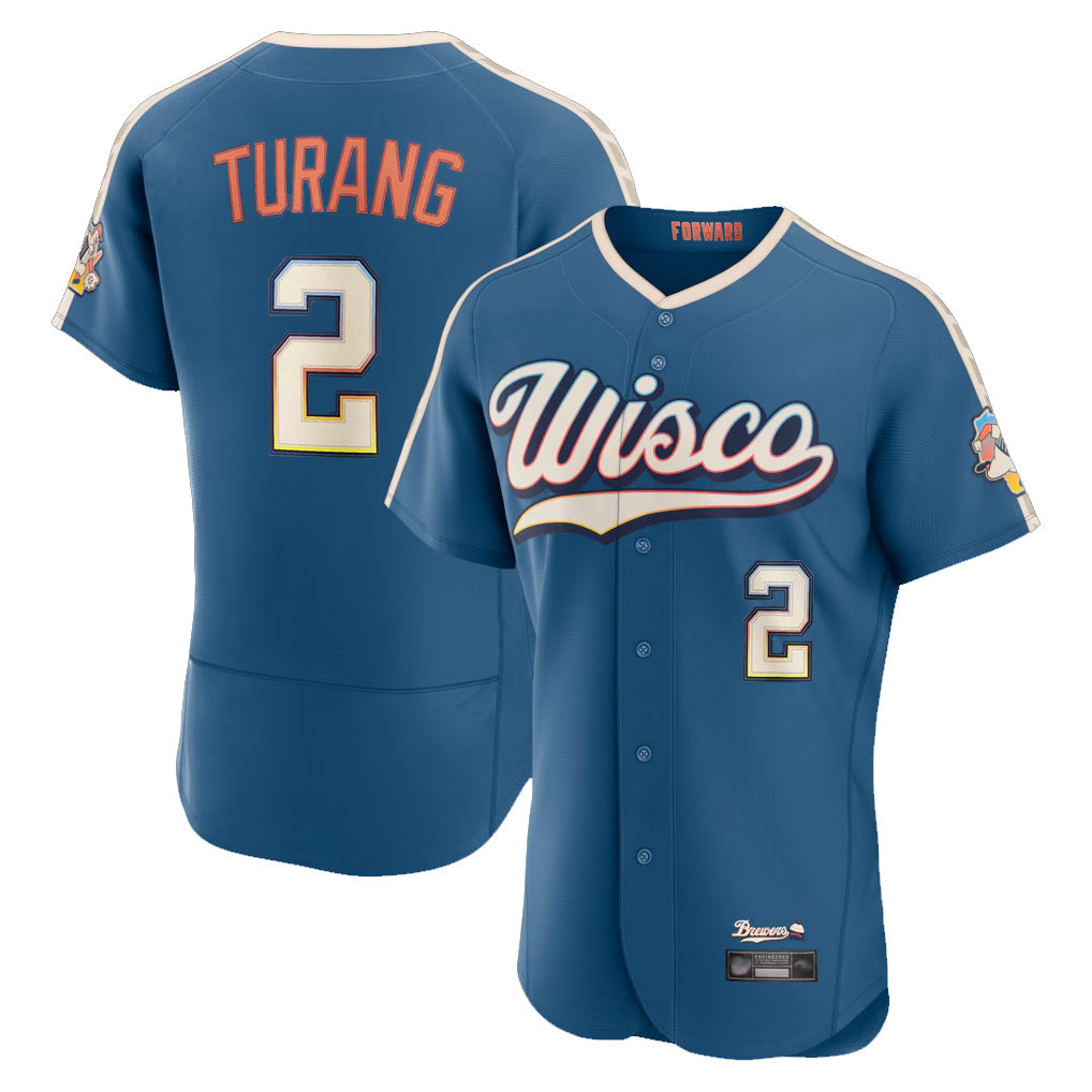 Silnrao M.Brewers #2 Brice Turang Player Blue 2026 City Connect Home Limited Elite Stitched Jerseys