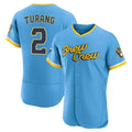Silnrao M.Brewers #2 Brice Turang Player Light Blue City Connect Home Limited Elite Stitched Jerseys