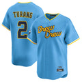 Silnrao M.Brewers #2 Brice Turang Player Light Blue City Connect Home Limited Stitched Jerseys