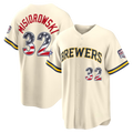 Silnrao M.Brewers #32 Jacob Misiorowski Cream 2026 All-Star Edition Stars & Stripes Stadium Jerseys