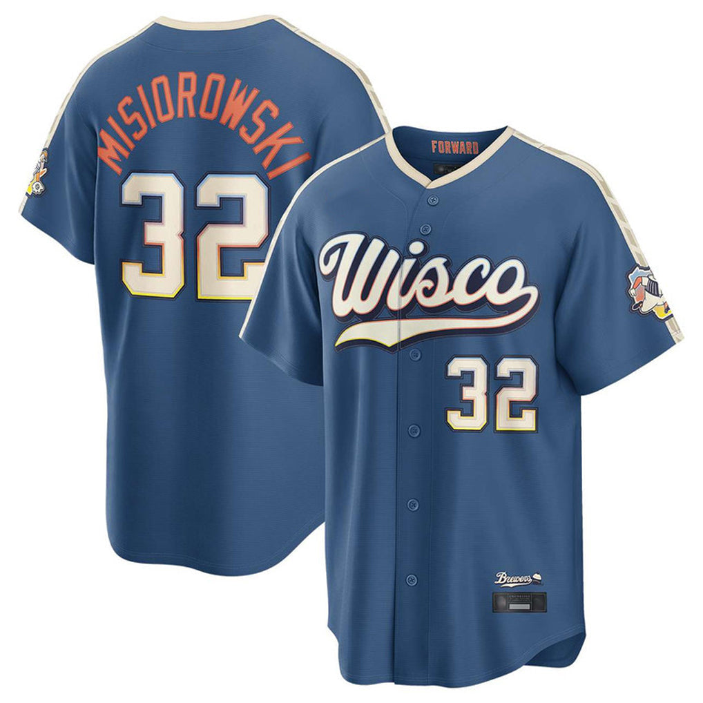 Silnrao M.Brewers #32 Jacob Misiorowski Player Blue 2026 City Connect Home Game Stitched Jerseys