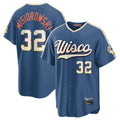 Silnrao M.Brewers #32 Jacob Misiorowski Player Blue 2026 City Connect Home Game Stitched Jerseys