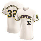 Silnrao M.Brewers #32 Jacob Misiorowski Player Cream Home Limited Elite Stitched Jerseys