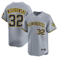 Silnrao M.Brewers #32 Jacob Misiorowski Player Gray Home Limited Stitched Jerseys