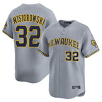 Silnrao M.Brewers #32 Jacob Misiorowski Player Gray Home Limited Stitched Jerseys