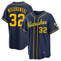 Silnrao M.Brewers #32 Jacob Misiorowski Player Navy Home Stadium Game Stitched Jerseys