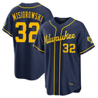Silnrao M.Brewers #32 Jacob Misiorowski Player Navy Home Stadium Game Stitched Jerseys