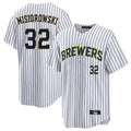 Silnrao M.Brewers #32 Jacob Misiorowski Player White Stripes Limited Game Home Stitched Jerseys
