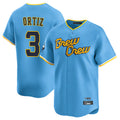 Silnrao M.Brewers #3 Joey Ortiz Player Light Blue City Connect Home Limited Stitched Jerseys