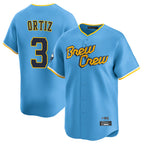 Silnrao M.Brewers #3 Joey Ortiz Player Light Blue City Connect Home Limited Stitched Jerseys