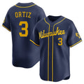 Silnrao M.Brewers #3 Joey Ortiz Player Navy Home Limited Stitched Jerseys