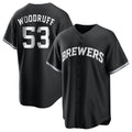 Silnrao M.Brewers #53 Brandon Woodruff Player Black Game Home Stitched Jerseys