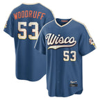 Silnrao M.Brewers #53 Brandon Woodruff Player Blue 2026 City Connect Home Game Stitched Jerseys