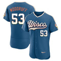 Silnrao M.Brewers #53 Brandon Woodruff Player Blue 2026 City Connect Home Limited Elite Stitched Jerseys