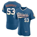 Silnrao M.Brewers #53 Brandon Woodruff Player Blue 2026 City Connect Home Limited Elite Stitched Jerseys