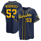 Silnrao M.Brewers #53 Brandon Woodruff Player Navy Home Stadium Game Stitched Jerseys