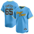 Silnrao M.Brewers #65 Nestor Cortes Player Light Blue City Connect Home Limited Stitched Jerseys