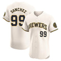 Silnrao M.Brewers #99 Gary Sanchez Player Cream Home Limited Elite Stitched Jerseys