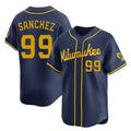 Silnrao M.Brewers #99 Gary Sanchez Player Navy Home Limited Stitched Jerseys